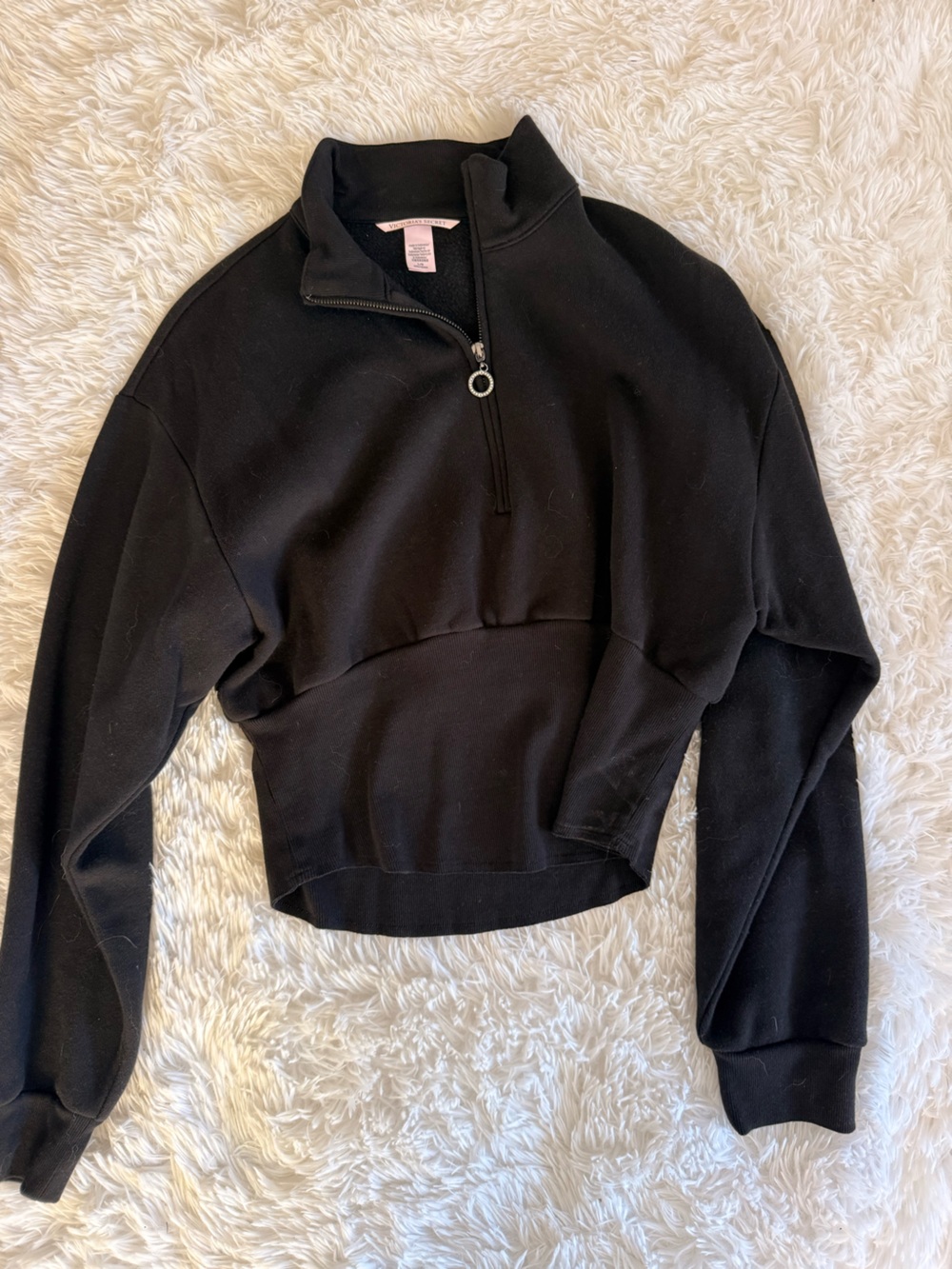 Victoria's Secret Black Bomber Zip Jacket